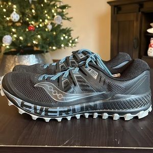 Saucony Everun ISO series trail/ running shoes men’s size 8 black /grayish blue
